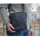 Большая сумка для делового мужчины через плечо + ручка с натуральной кожи